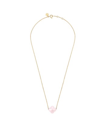 MORGANNE BELLO COLLIER FRIANDISE OR JAUNE TRÈFLE QUARTZ ROSE POUDRE Economisez 