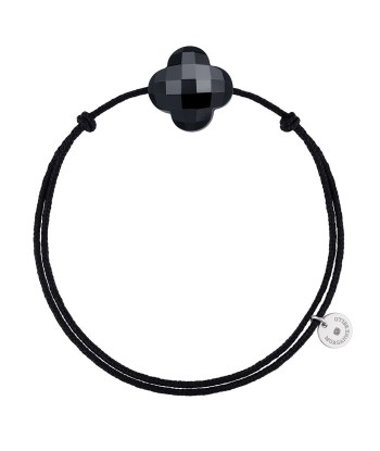 MORGANNE BELLO BRACELET FRIANDISE CORDON NOIR TRÈFLE ONYX 50% de réduction en Octobre 2024