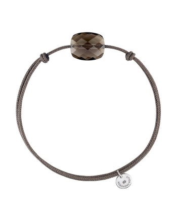 MORGANNE BELLO BRACELET FRIANDISE CORDON TAUPE COUSSIN QUARTZ FUMÉ est présent 