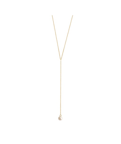 COLLIER CLAVERIN LASSO PERLE ROSE OR JAUNE Amélioration de cerveau avec