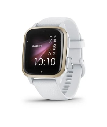 MONTRE CONNECTEE Venu® Sq 2 Cream Gold avec bracelet silicone blanc de l' environnement