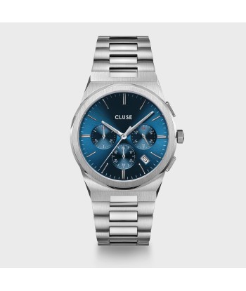 VIGOUREUX CHRONO STEEL BLUE, SILVER COLOUR brillant des détails fins