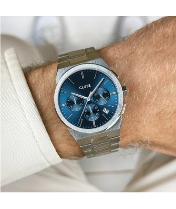 VIGOUREUX CHRONO STEEL BLUE, SILVER COLOUR brillant des détails fins