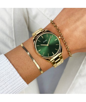 FÉROCE PETITE WATCH STEEL GREEN, GOLD COLOUR rembourrage situé sous