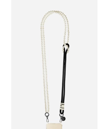 CHAINE LONGUE GIGI NOIR PERLES BLANCHES store