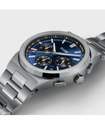 VIGOUREUX CHRONO STEEL DARK BLUE, SILVER COLOUR brillant des détails fins